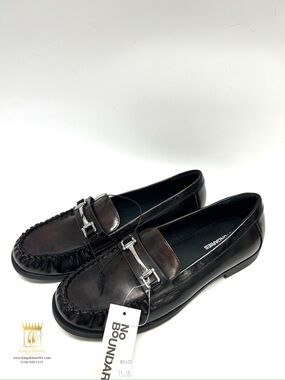 No Boundaries Dark Brown Moccasin Loafers with Silver Bit